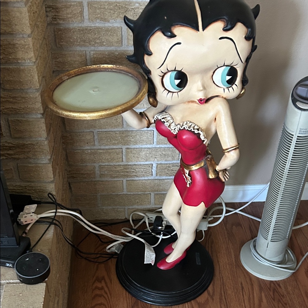 Red Betty Boop Figurine with Tray
